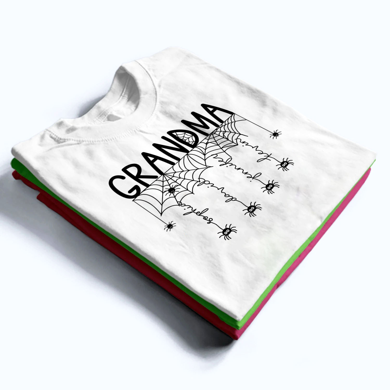 Halloween Grandma Mom Spooky Spiders - Personalized Custom T Shirt - Fall Season, Halloween Gift for Grandma/Nana/Mimi, Mom, Wife