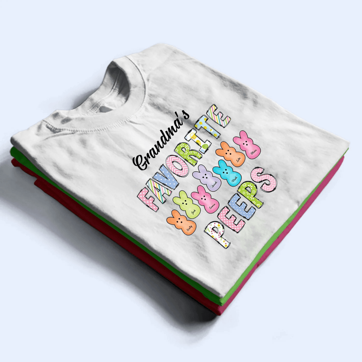 Grandma's Favorite Bunnies Easter - Personalized Custom T Shirt - Easter, Birthday, Loving, Funny Gift for Grandma/Nana/Mimi, Mom, Wife, Grandparent - Suzitee Store