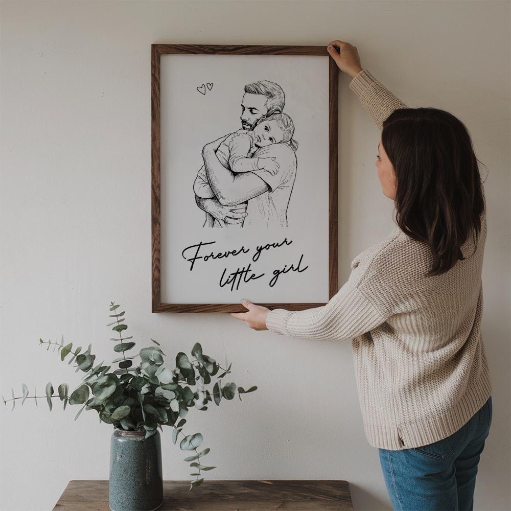Custom Photo Daddy I Love You - Personalized Poster/Canvas Prints - Father's Day Gift For Dad, Daddy, Husband