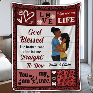 God Blessed - Personalized Custom Blanket - Family, Couple Valentine's Day Gift For Her/Him, Husband, Wife, Boyfriend, Girlfriend, Daughter, Son, Best Friends - Suzitee Store