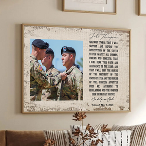 Oath of Enlistment Oath of Commissioned Officer - Personalized Poster - Army Gift Military Gift For Military Dad, Husband