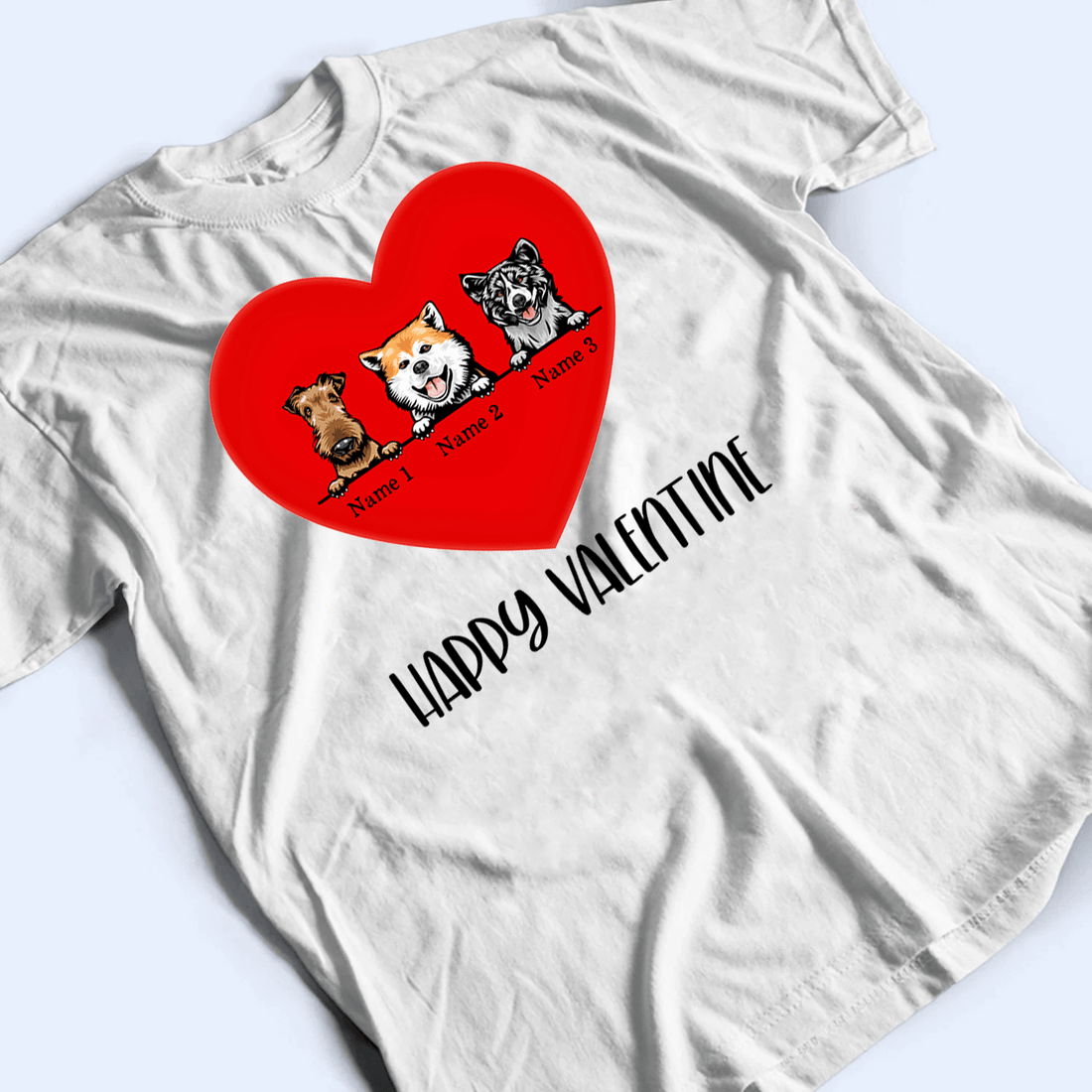 Personalized All Heart For My Dogs t-shirt, alternate view 3