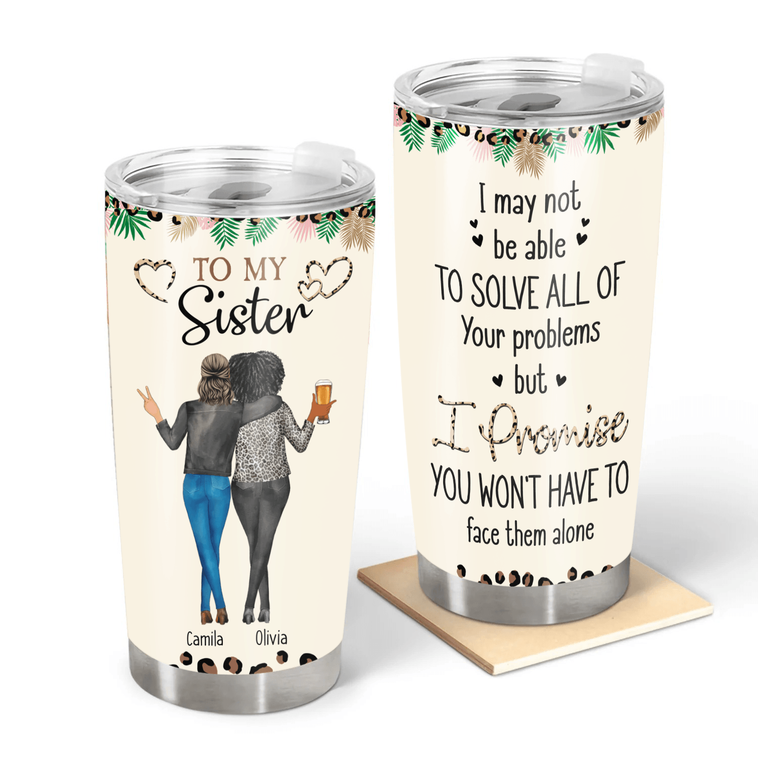 Thank You For Standing By My Side Friendship - Personalized Custom 20oz Fat Tumbler Cup - Personalized Gift For Her, Besties, Friends, Sister, Soul Sisters