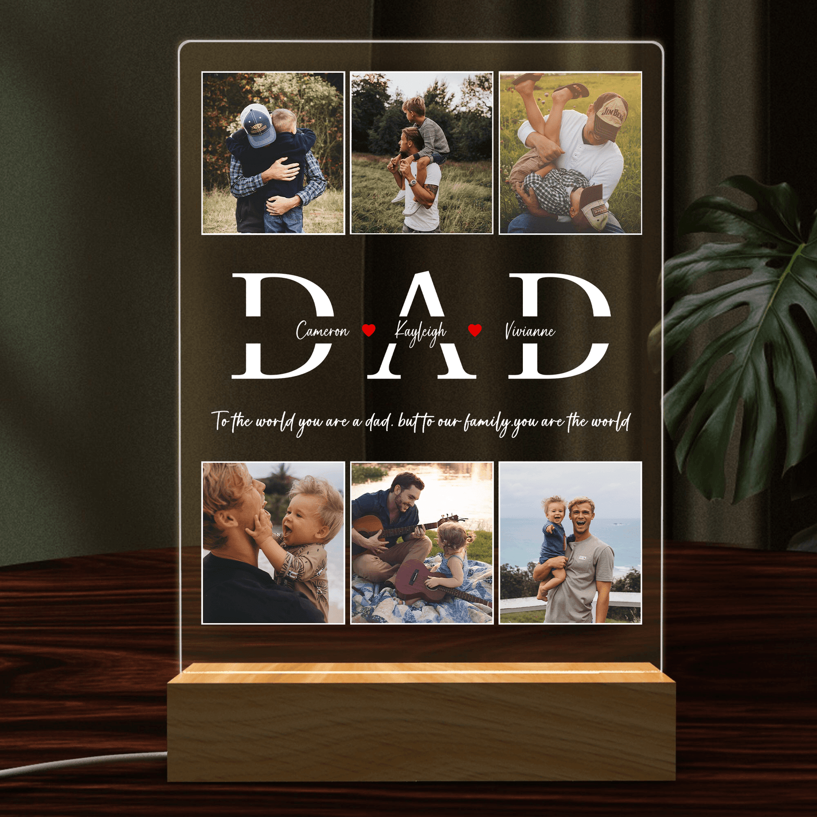 Best Papa Ever - Custom Photo DAD LED Night Light - Personalized Father's Day Gift for Dad, Papa, Grandpa, Daddy, Dada