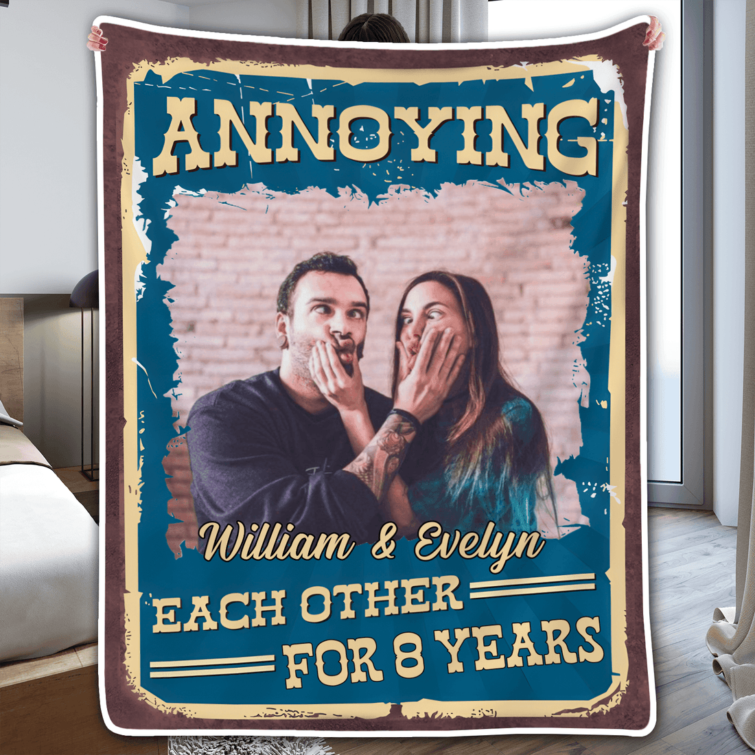 Custom Photo Annoying Each Other | Memorial Sympathy Personalized Gift for Family Members, Grandma, Grandpa, Dad, Mom, Daughters, Sons | Blanket - Suzitee Store