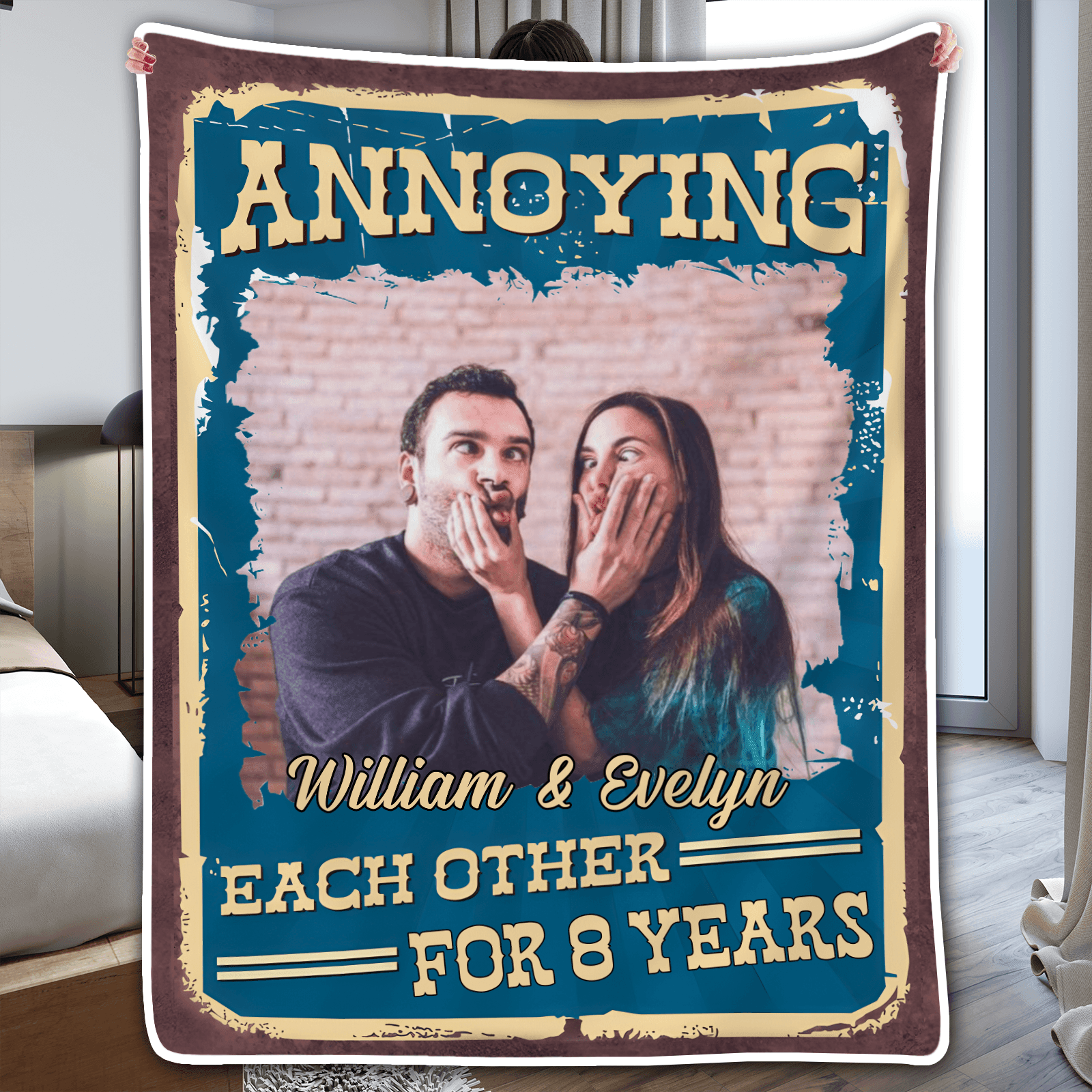 Custom Photo Annoying Each Other | Memorial Sympathy Personalized Gift for Family Members, Grandma, Grandpa, Dad, Mom, Daughters, Sons | Blanket - Suzitee Store