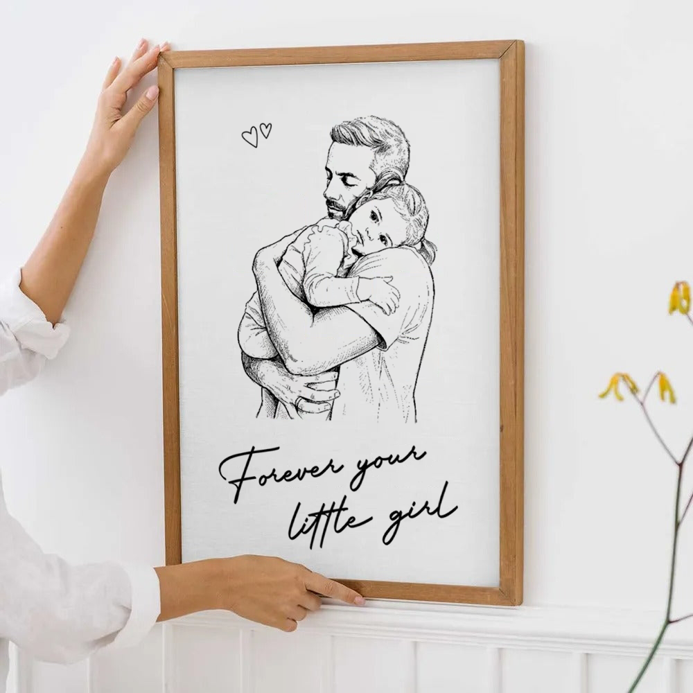 Custom Photo Daddy I Love You - Personalized Poster/Canvas Prints - Father's Day Gift For Dad, Daddy, Husband