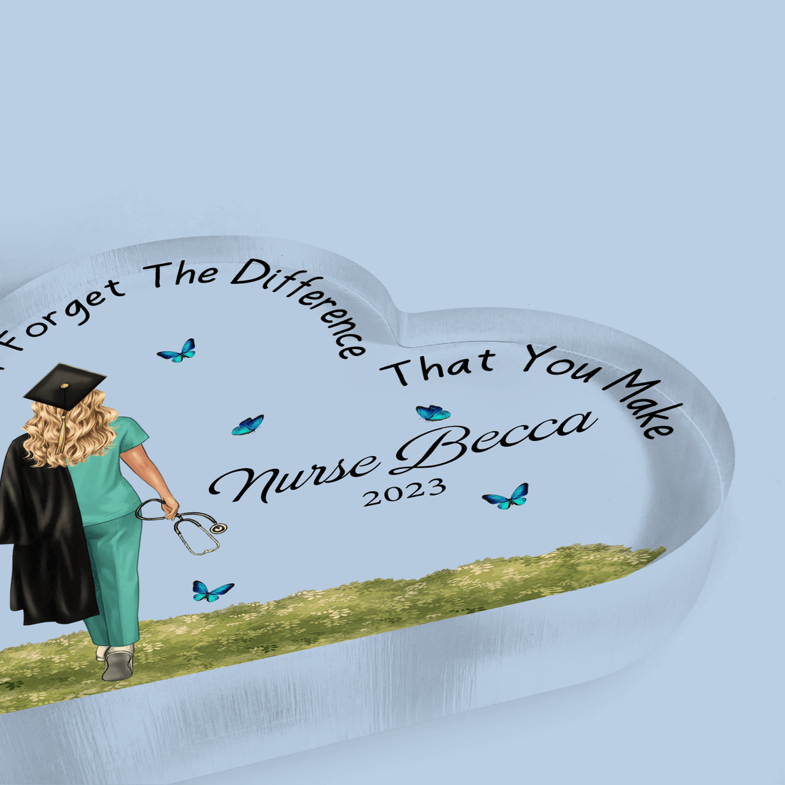 Nursing Graduation personalized acrylic plaque-heart, alternate view 5