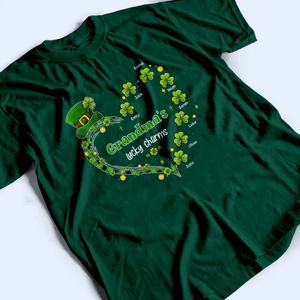 Grandma's Lucky Charms Shamrock St. Patrick's Day - Personalized Custom T Shirt - St. Patrick's Day, Birthday, Loving, Funny Gift for Grandma/Nana/Mimi, Mom, Wife, Grandparent - Suzitee Store