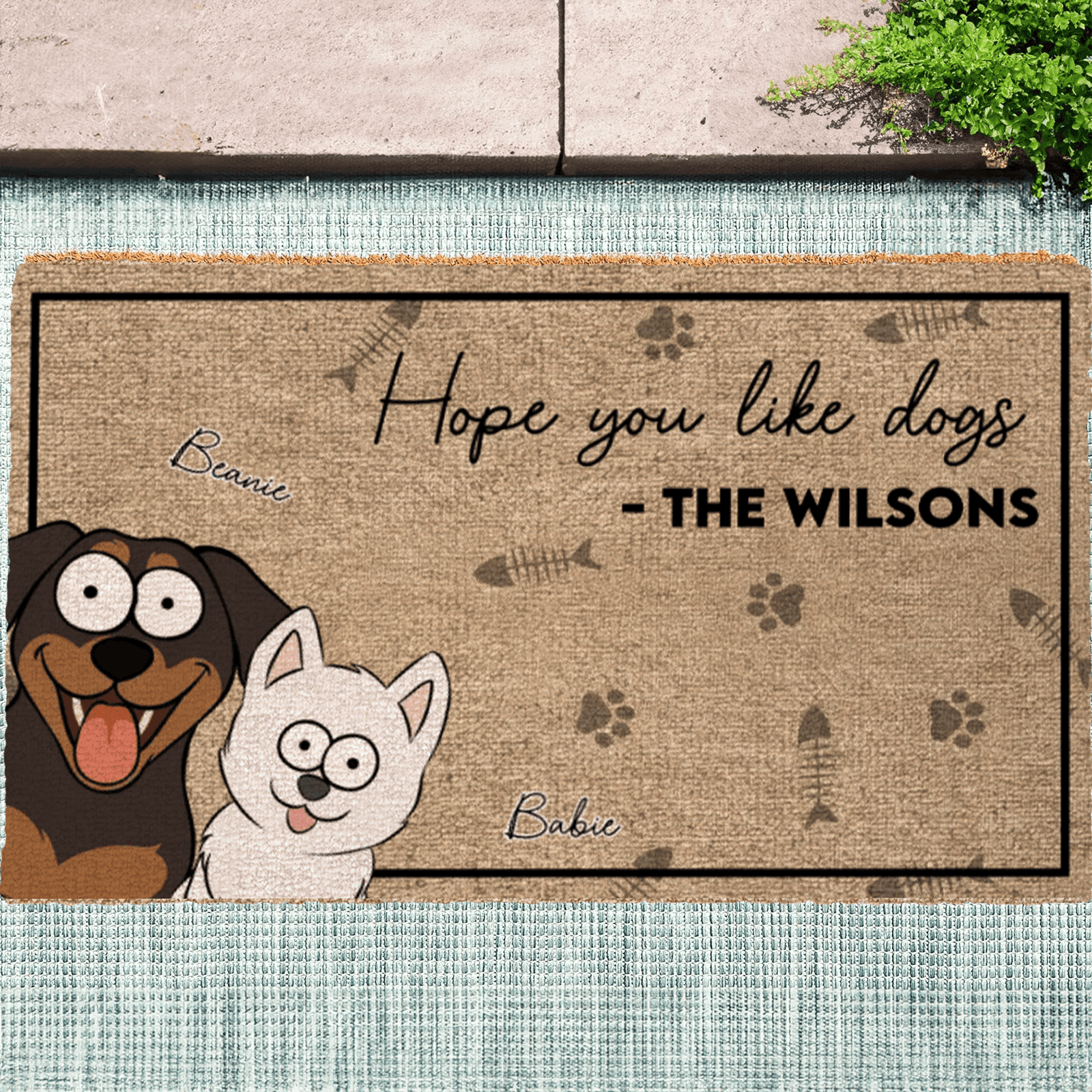 Hope You Like Dogs - Personalized Doormat - Birthday, Housewarming, Funny Gift for Homeowners, Friends, Dog Mom, Dog Dad, Dog Lovers, Pet Gifts for Him, Her - Suzitee Store