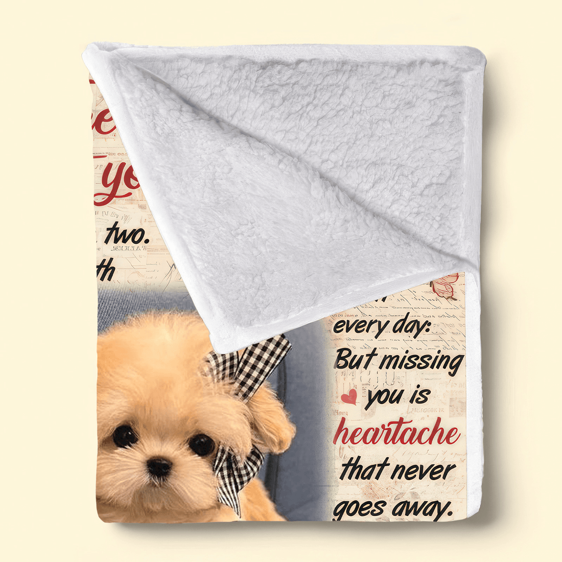 Personalized Custom Photo The Moment That You Left Me fleece blanket, sherpa reverse side folded back
