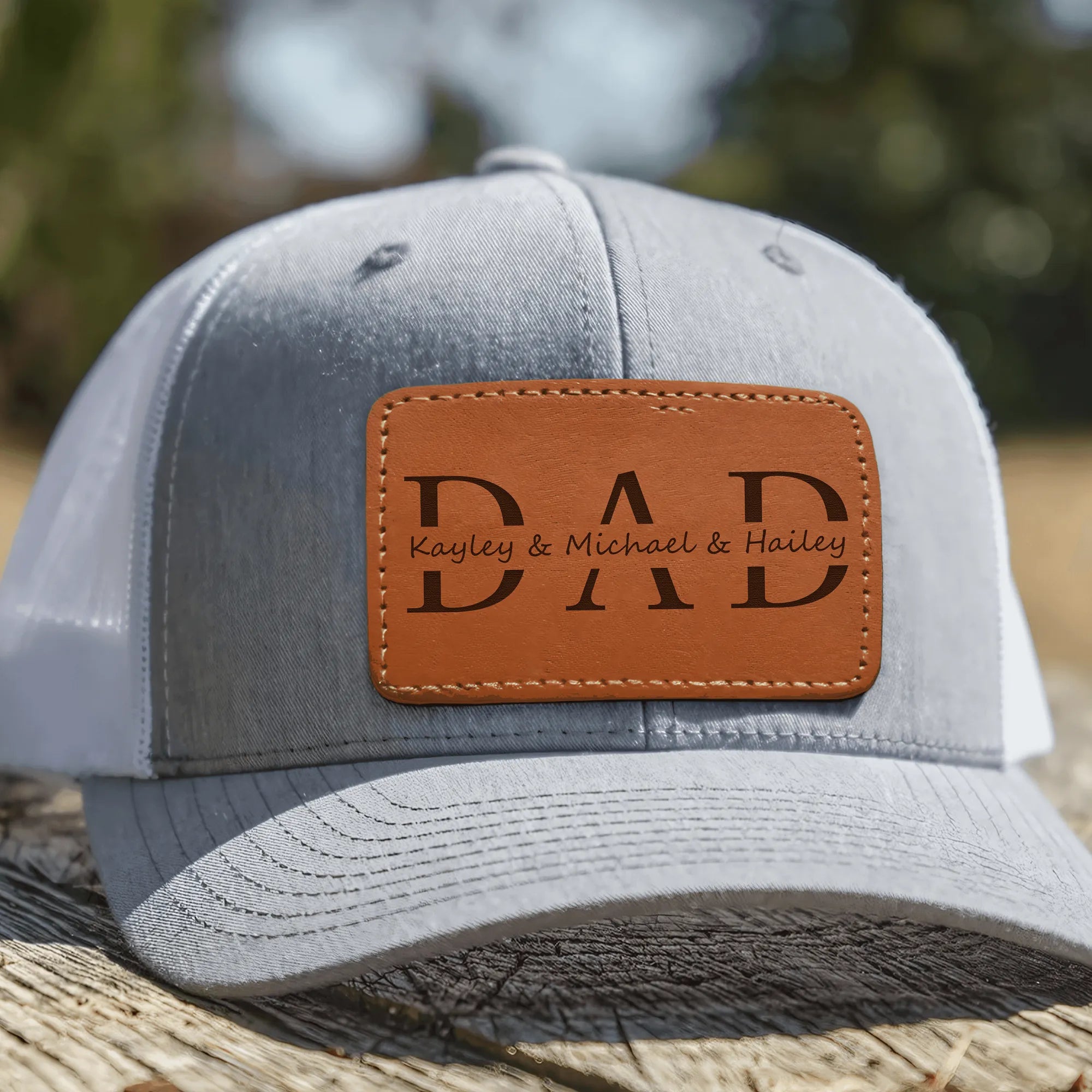 thumbnail image 2 of KOLWOVEN Dad Est 2024 Trucker Hat - Leather Patch Baseball Cap For New Fathers Gift 2 of 14