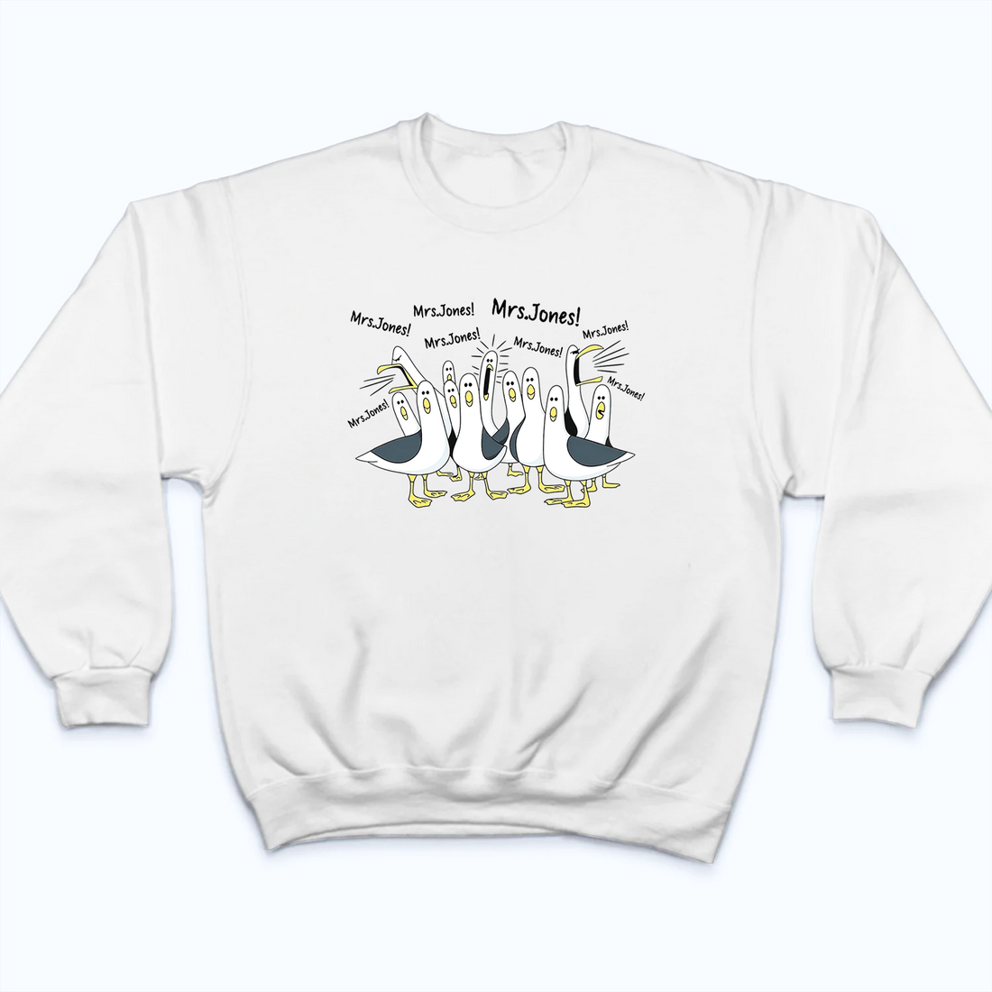 Personalized Funny Seagulls Calling Teacher t-shirt, alternate view 4