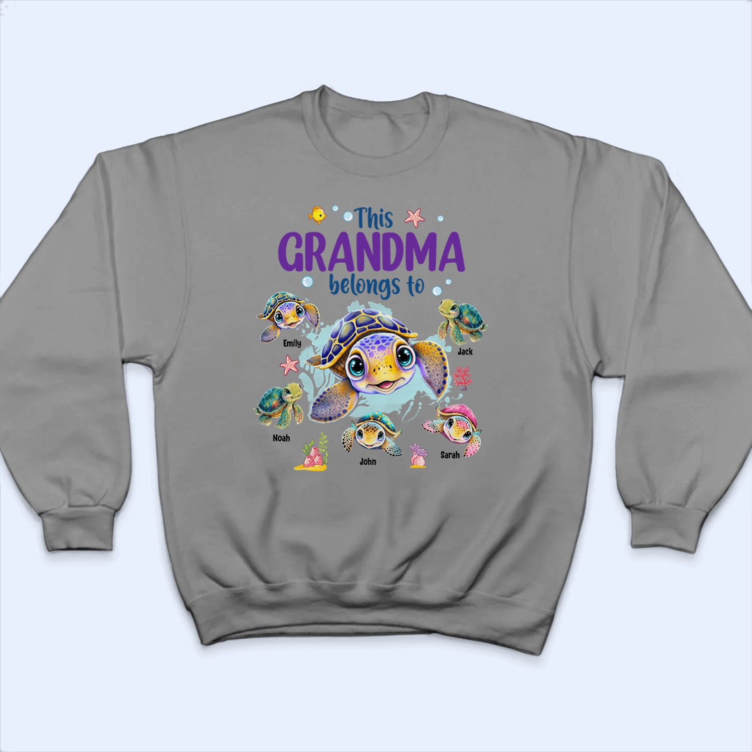 This Grandma Belongs To Summer Turtles - Personalized Custom T Shirt - Gift for Grandma/Nana/Mimi, Mom, Wife, Grandparent 5