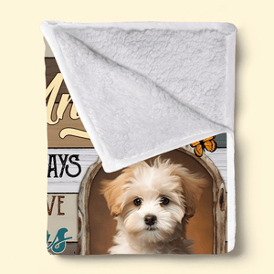 Custom Photo Memorial Angels Sometimes They Have Paws | Personalized Sympathy Gifts for Pet Lovers, Dog Mom, Dog Dad, Cat Mom, Cat Dad | Blanket