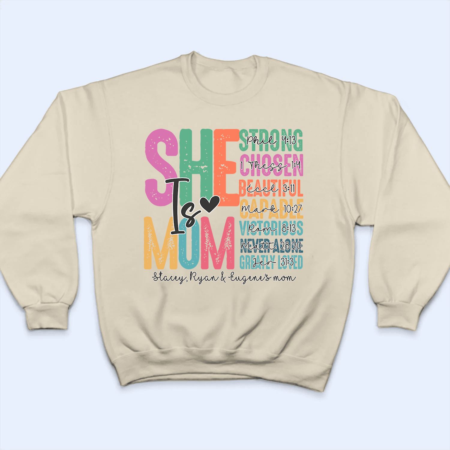 She is Mom, Bible Verse | Personalized Gift For Mom, Mother, Grandma, Grandmother, Mother's Day, Valentine's Day Family - Suzitee Store