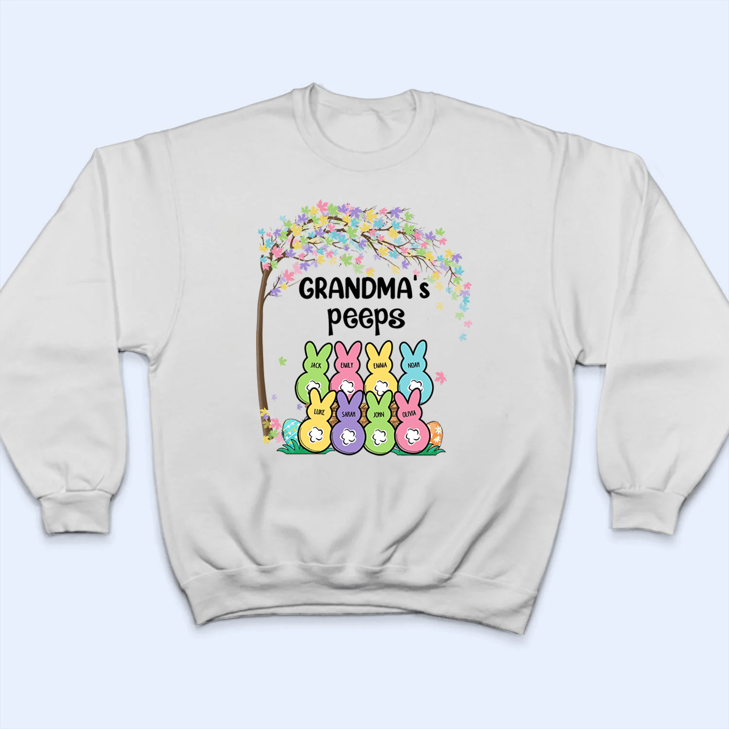 Grandma's Bunnies Easter Custom Kid's Name - Personalized Custom T Shirt - Easter, Birthday, Loving, Funny Gift for Grandma/Nana/Mimi, Mom, Wife, Grandparent 5