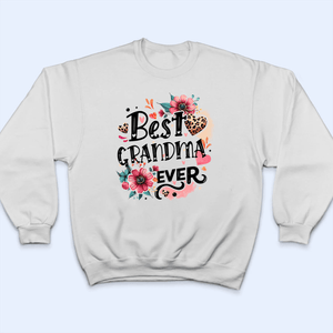 Best Grandma Ever Retro Boho - Personalized Custom T Shirt - Gift for Grandma/Nana/Mimi, Mom, Wife, Grandparent - Suzitee Store