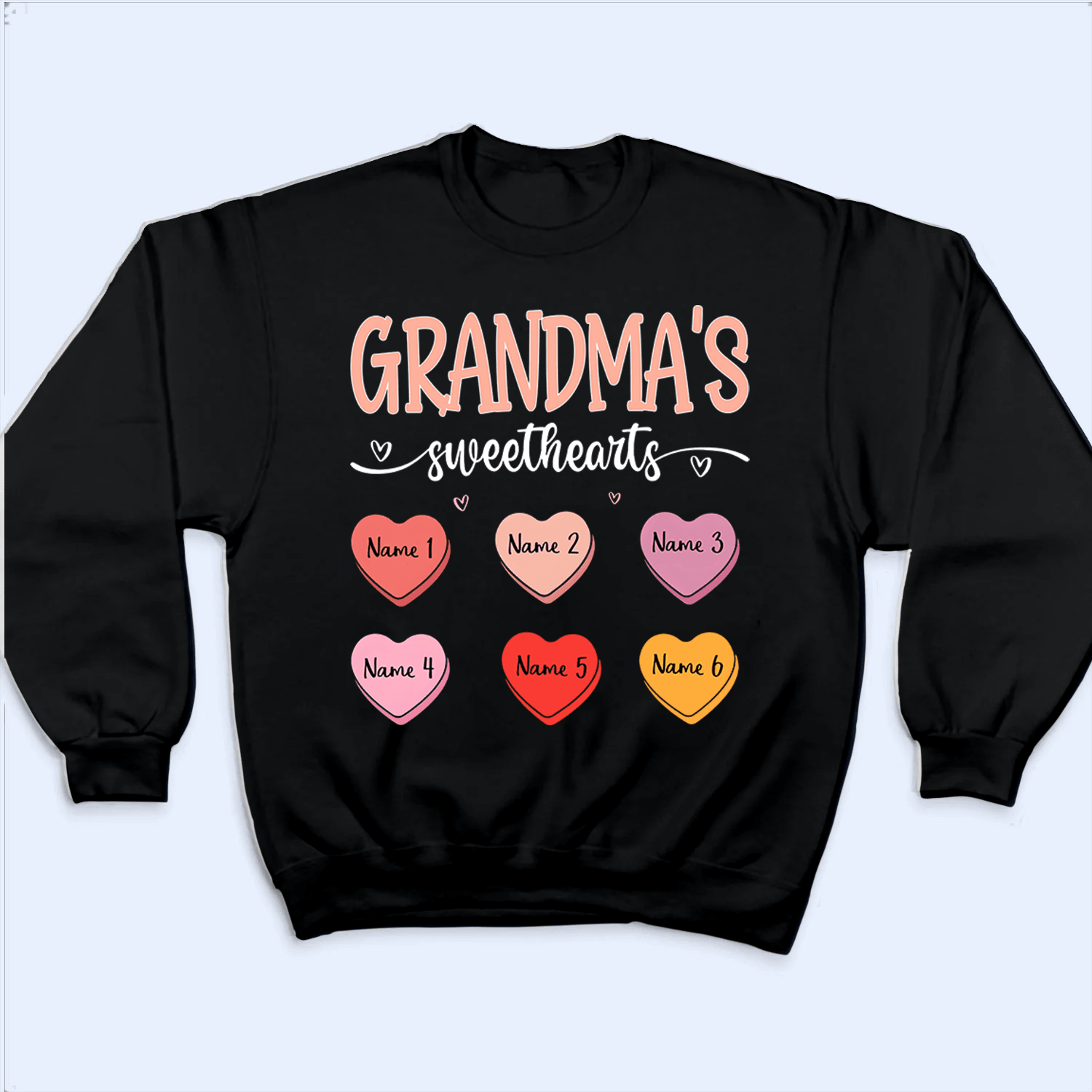 Grandma's Sweethearts - Personalized Custom T Shirt - Christmas, Loving, Funny Gift for Grandma/Nana/Mimi, Mom, Wife, Grandparent - Suzitee Store