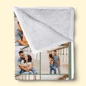 Custom Photo Blanket, Personalized Family Gift For Couples, Valentine, Anniversary, Engagement, Birthday, Husband Wife, Girlfriend, Boyfriend, Her/Him