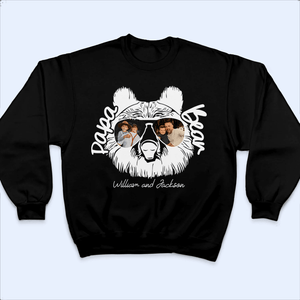 Custom Photo - Papa Bear Sunglasses - Funny Fathers Day Personalized Custom T Shirt - Birthday, Loving, Funny Gift for Grandfather/Dad/Father, Husband, Grandparent - Suzitee Store