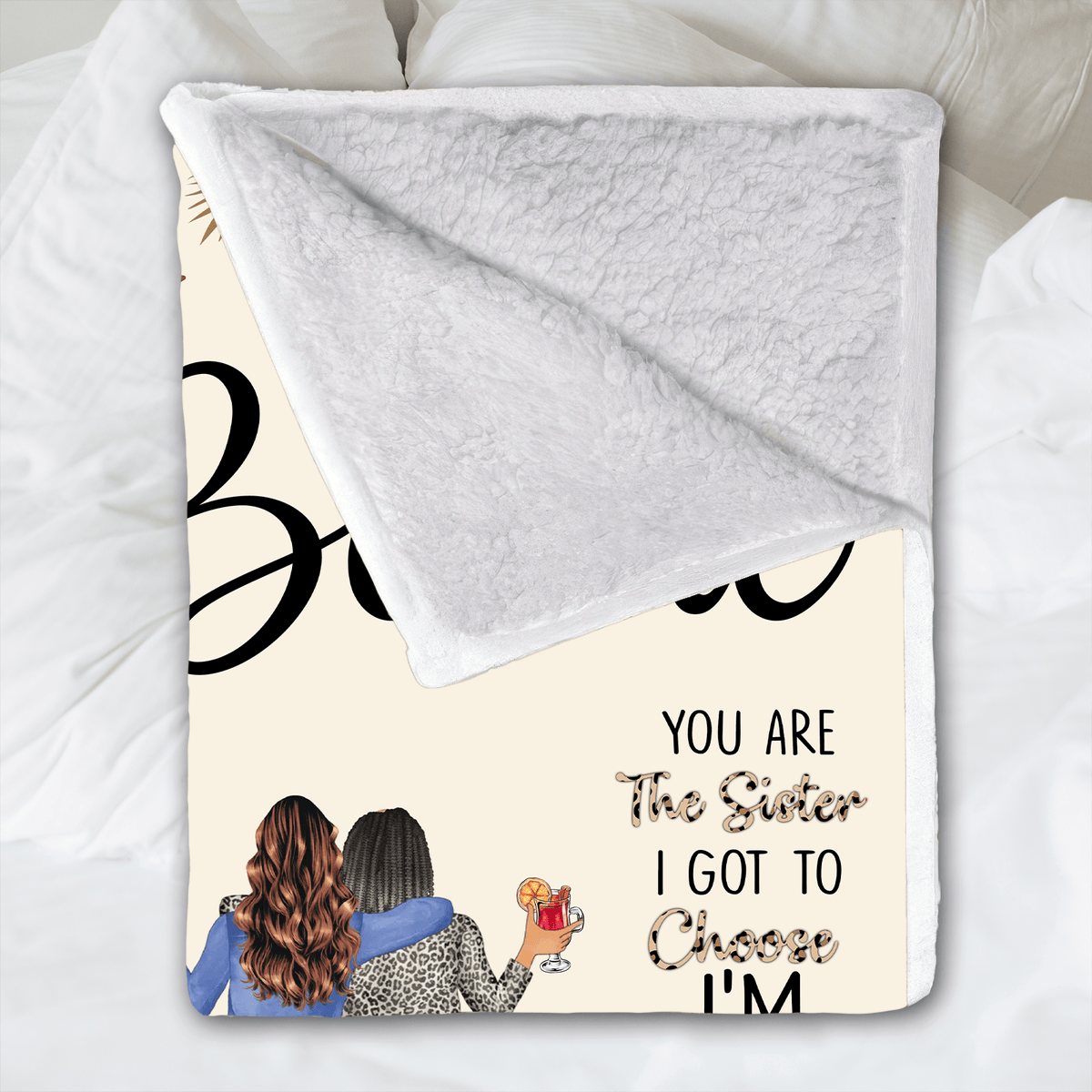 To My Bestie Thank You For Standing By My Side Friendship - Personalized Custom Blanket - Personalized Gift For Her, Besties, Friends, Sister, Soul Sisters - Suzitee Store