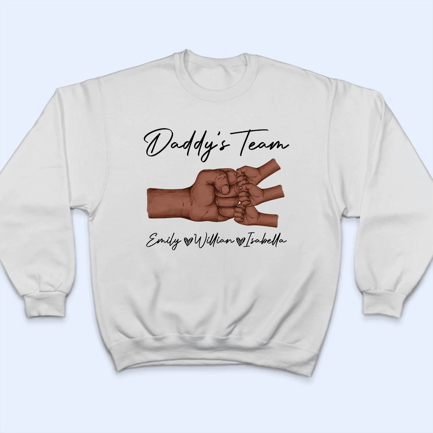 Black Daddy & Kids, Together We're A Team - Personalized Custom T Shirt - Father's Day Gift for Black Dad, Grandpa, Daddy, Dada, African American, Black History Month, Juneteenth - Suzitee Store