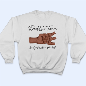 Black Daddy & Kids, Together We're A Team - Personalized Custom T Shirt - Father's Day Gift for Black Dad, Grandpa, Daddy, Dada, African American, Black History Month, Juneteenth - Suzitee Store