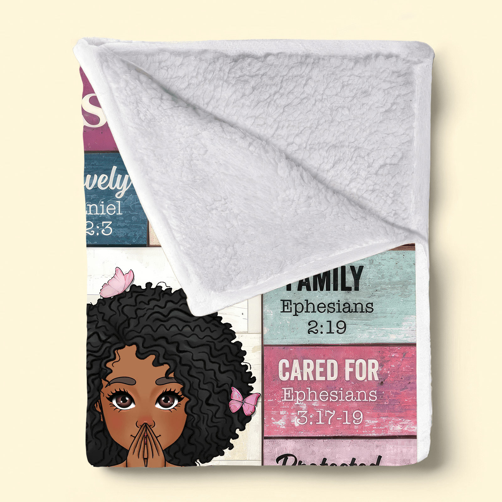 God Says I Am - Custom Blanket - Personalized Gift for Christian Girl, Woman, Sister, Mother, Friend, Wife, Girlfriend or Black History, African American 3