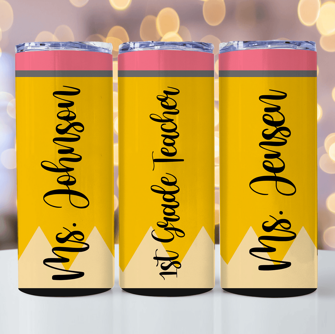 Custom Pencil Tumbler skinny tumbler, alternate view 2