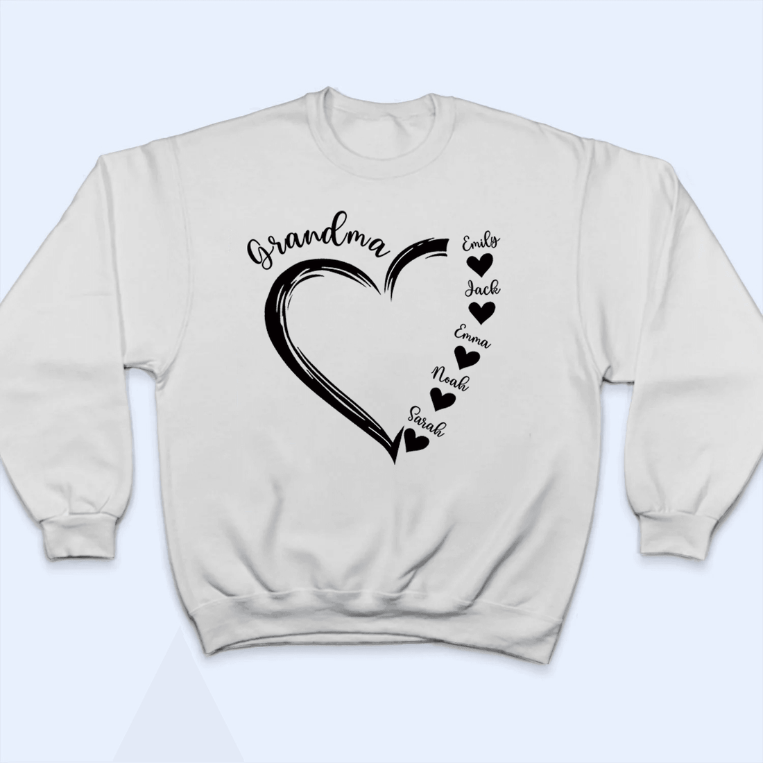 Grandma Sweet Heart With Grandkids Name - Personalized Custom T Shirt - Birthday, Loving, Funny Gift for Grandma/Nana/Mimi, Mom, Wife, Grandparent - Suzitee Store