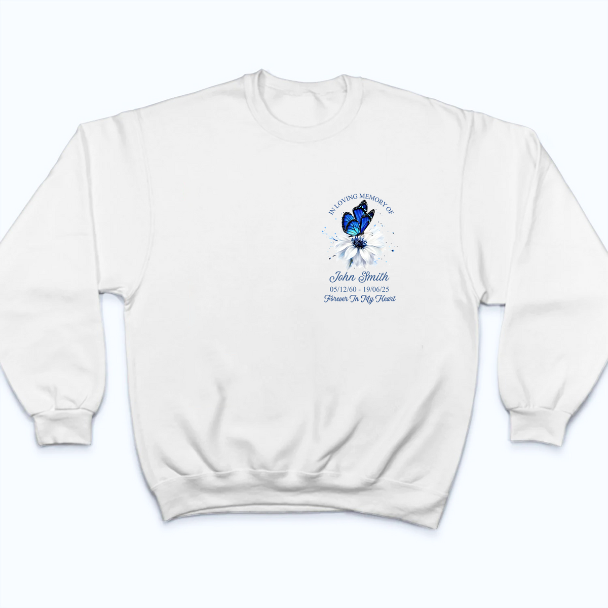 Memorial Butterfly Forever In My Heart - Personalized Custom Shirt - Memorial Sympathy Gifts For Loss Of Mom, Dad