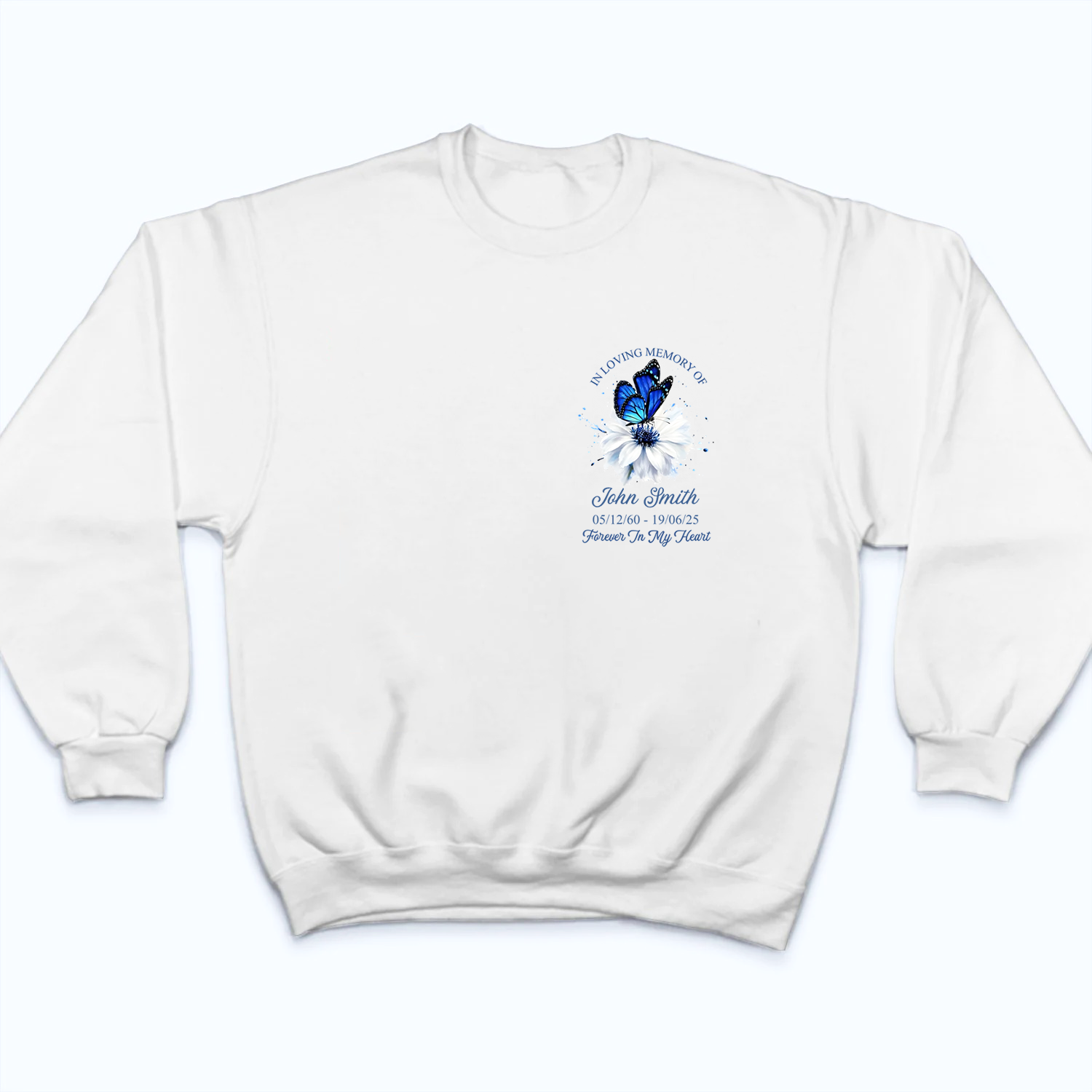 Memorial Butterfly Forever In My Heart - Personalized Custom Shirt - Memorial Sympathy Gifts For Loss Of Mom, Dad