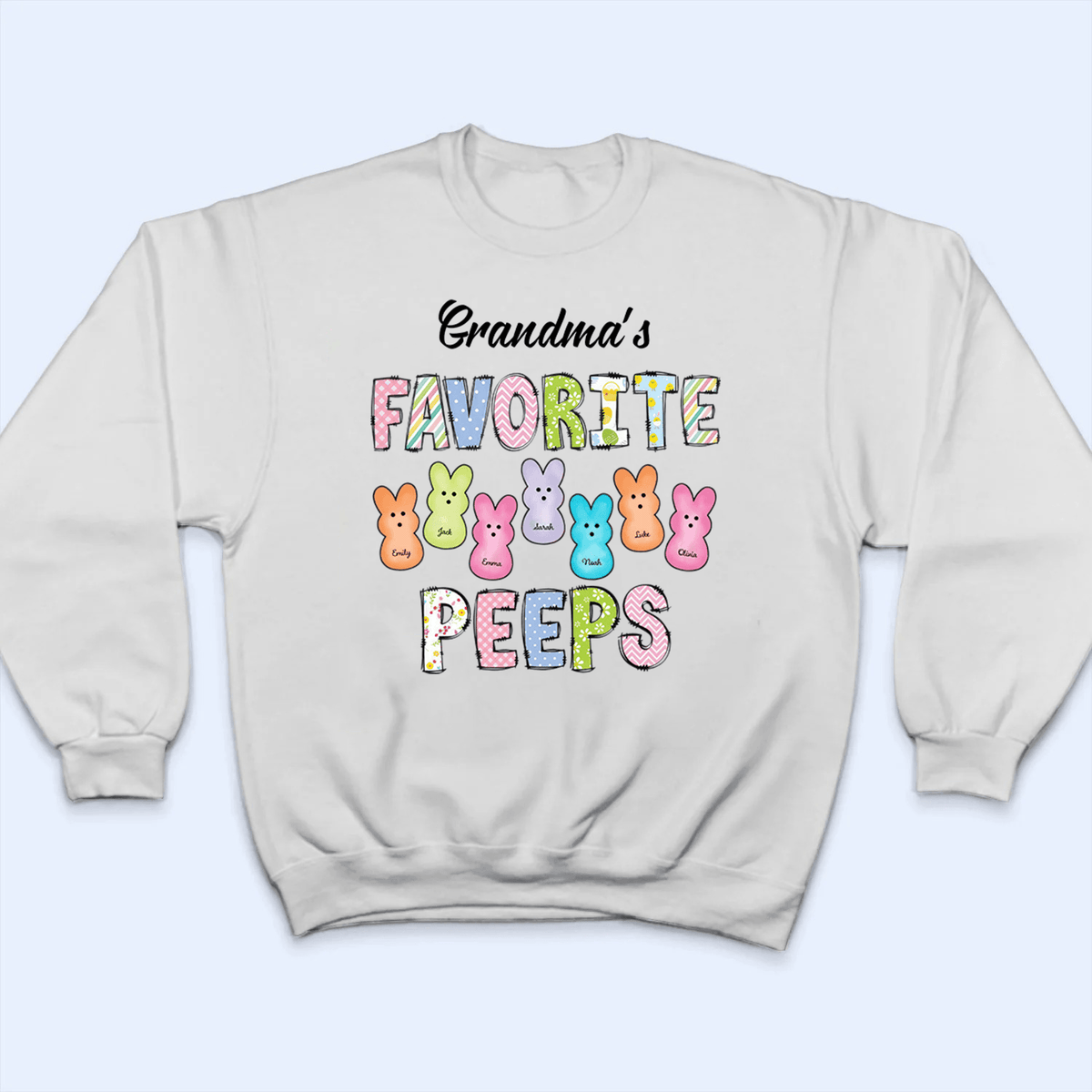 Grandma's Favorite Bunnies Easter - Personalized Custom T Shirt - Easter, Birthday, Loving, Funny Gift for Grandma/Nana/Mimi, Mom, Wife, Grandparent - Suzitee Store