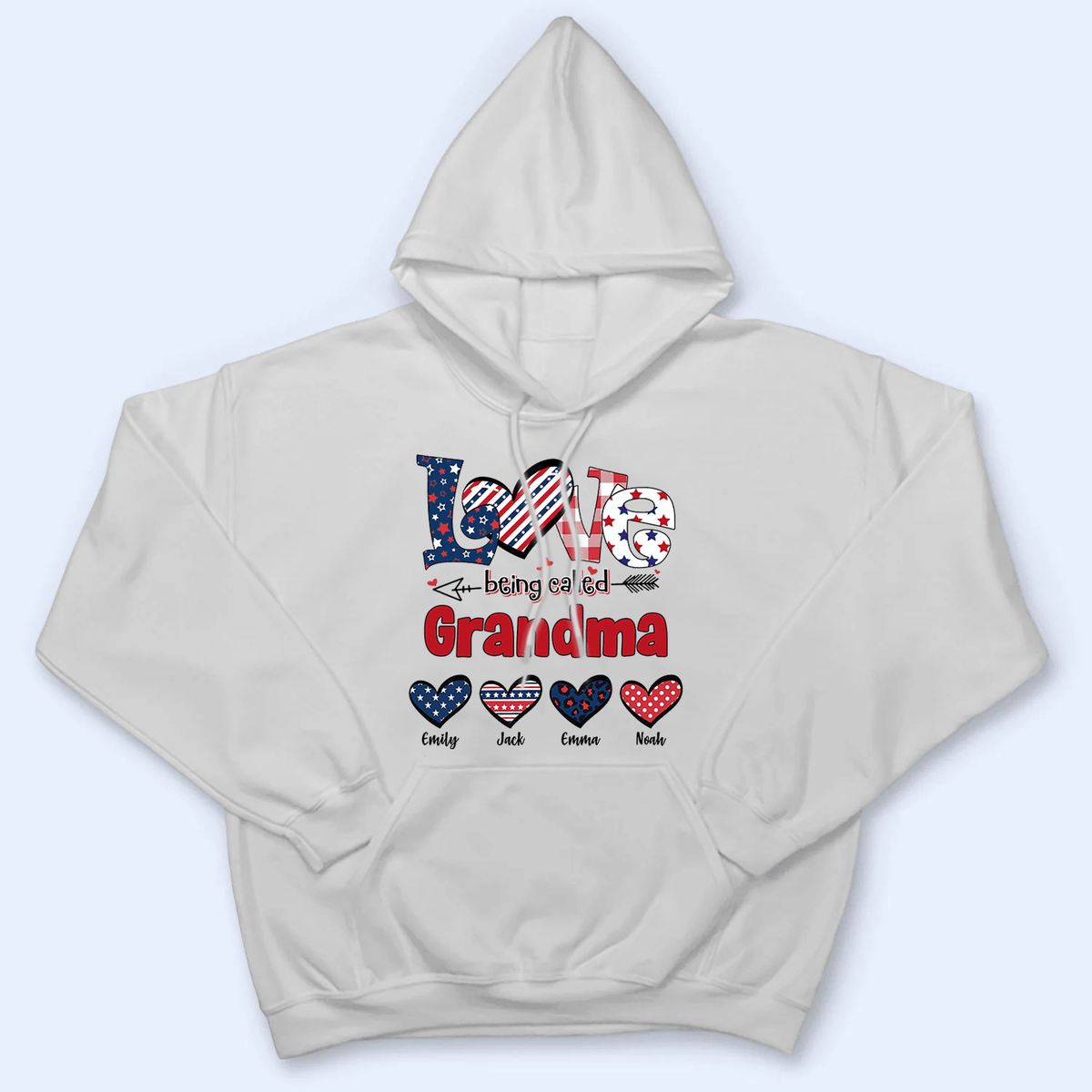 4th Of July Love Being Called Grandma - Personalized Custom T Shirt - Gift for Grandma/Nana/Mimi, Mom, Wife, Grandparent