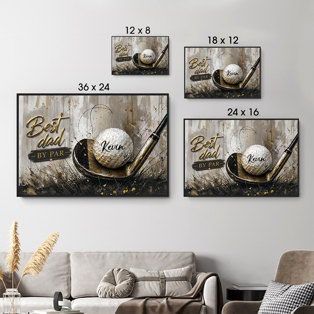Best Golf Dad by Par - Personalized Poster/Canvas Prints - Father's Day Gift For Golfers, Golf Lovers