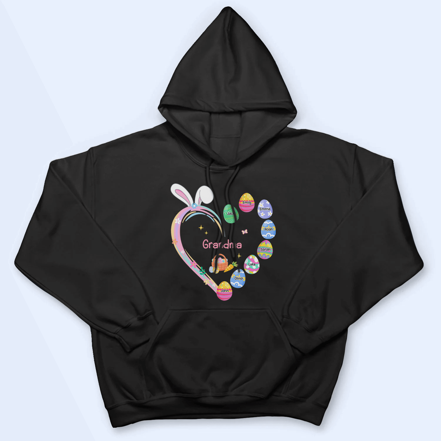Grandma Easter Heart With Grandkids Bunny - Personalized Custom T Shirt - Easter, Birthday, Loving, Funny Gift for Grandma/Nana/Mimi, Mom, Wife, Grandparent - Suzitee Store