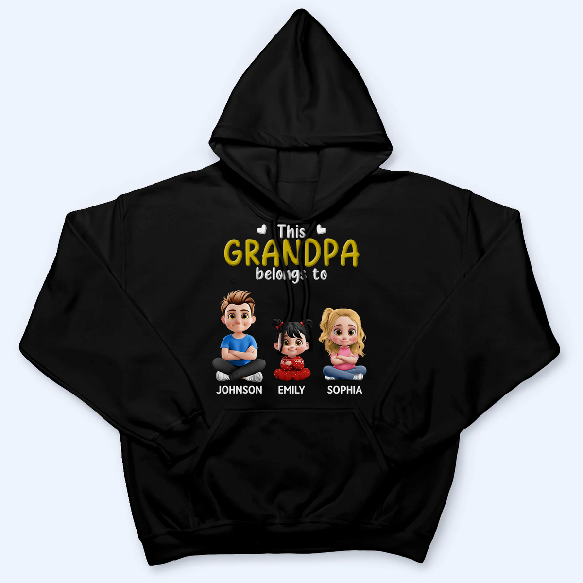 3D Effect Kid Cross Arm This Grandpa/Grandma Belongs To - Personalized Custom T Shirt - Gift For Grandpa/Grandma, Dad/Mom