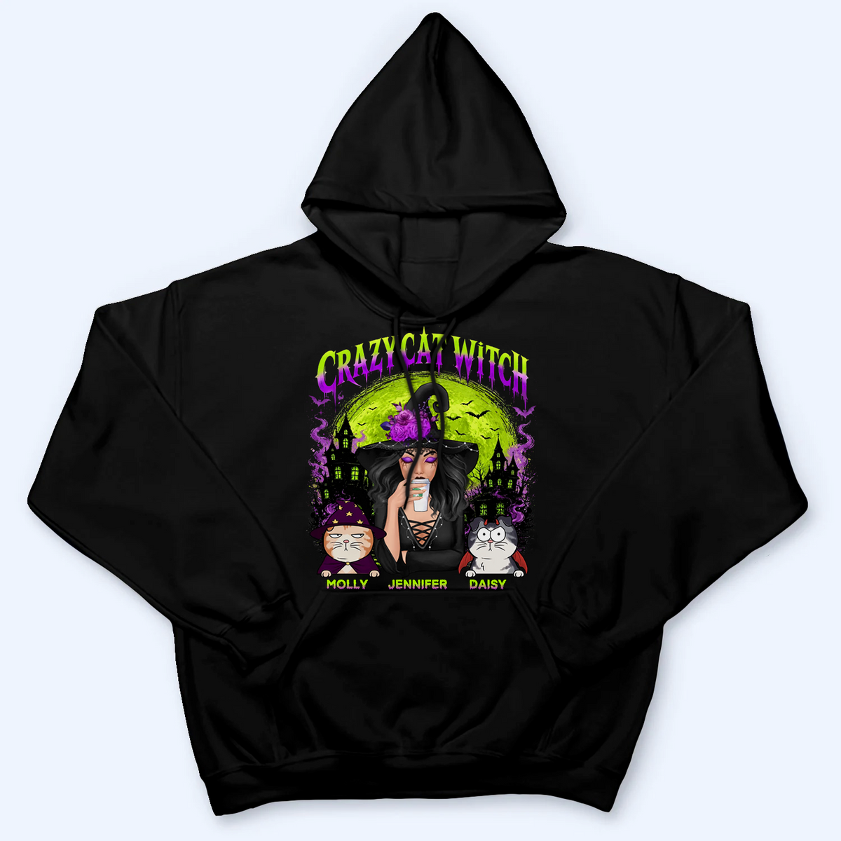 Crazy Cat Witch - Personalized Custom T Shirt - Halloween Gift for Cat Lovers, Cat Mom