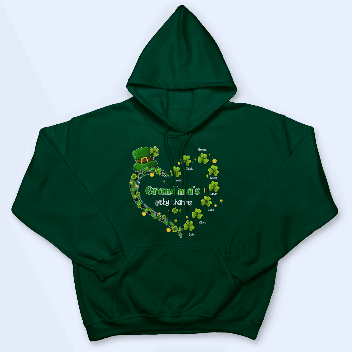 Grandma's Lucky Charms Shamrock St. Patrick's Day - Personalized Custom T Shirt - St. Patrick's Day, Birthday, Loving, Funny Gift for Grandma/Nana/Mimi, Mom, Wife, Grandparent 6