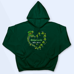 Grandma's Lucky Charms Shamrock St. Patrick's Day - Personalized Custom T Shirt - St. Patrick's Day, Birthday, Loving, Funny Gift for Grandma/Nana/Mimi, Mom, Wife, Grandparent - Suzitee Store