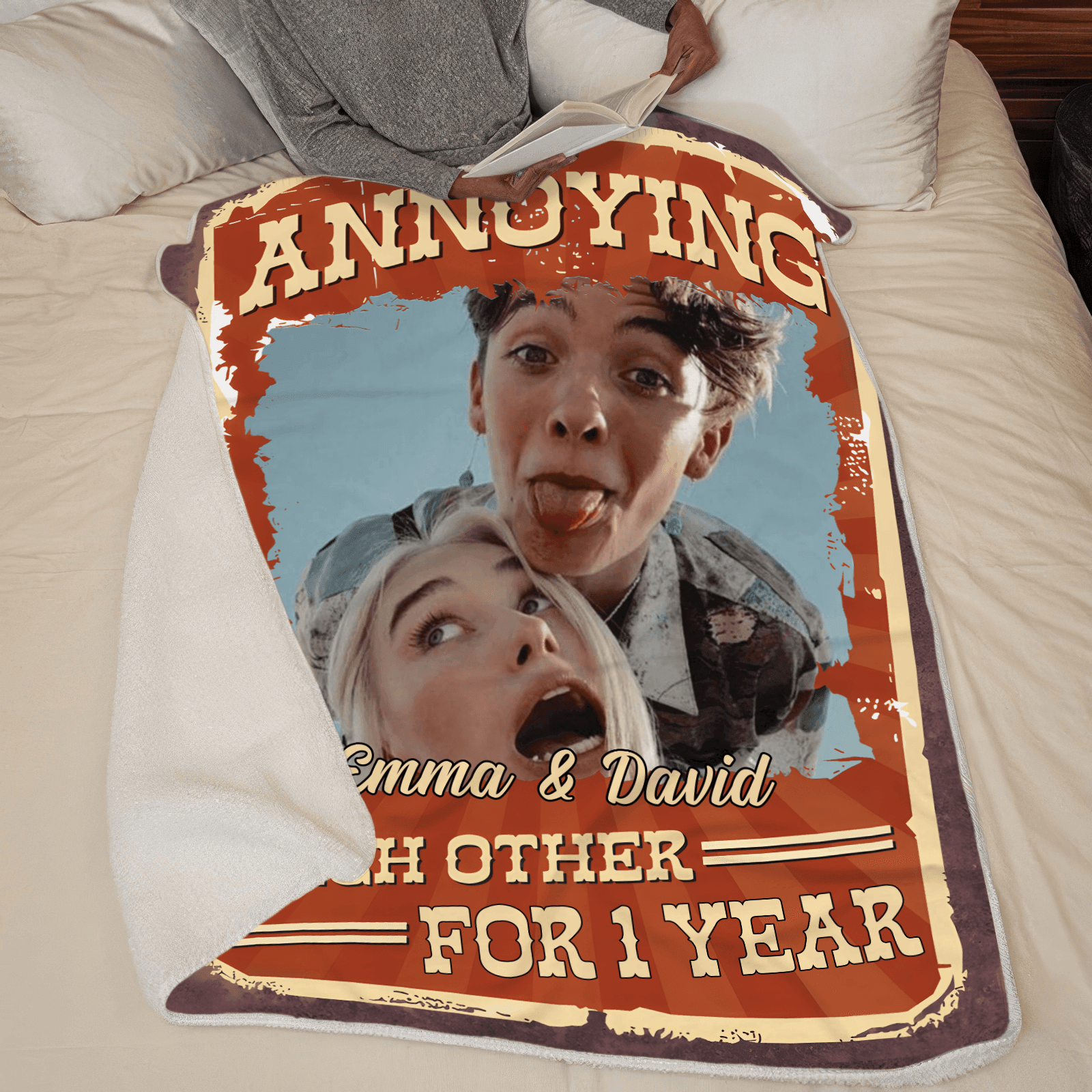 Custom Photo Annoying Each Other | Memorial Sympathy Personalized Gift for Family Members, Grandma, Grandpa, Dad, Mom, Daughters, Sons | Blanket - Suzitee Store