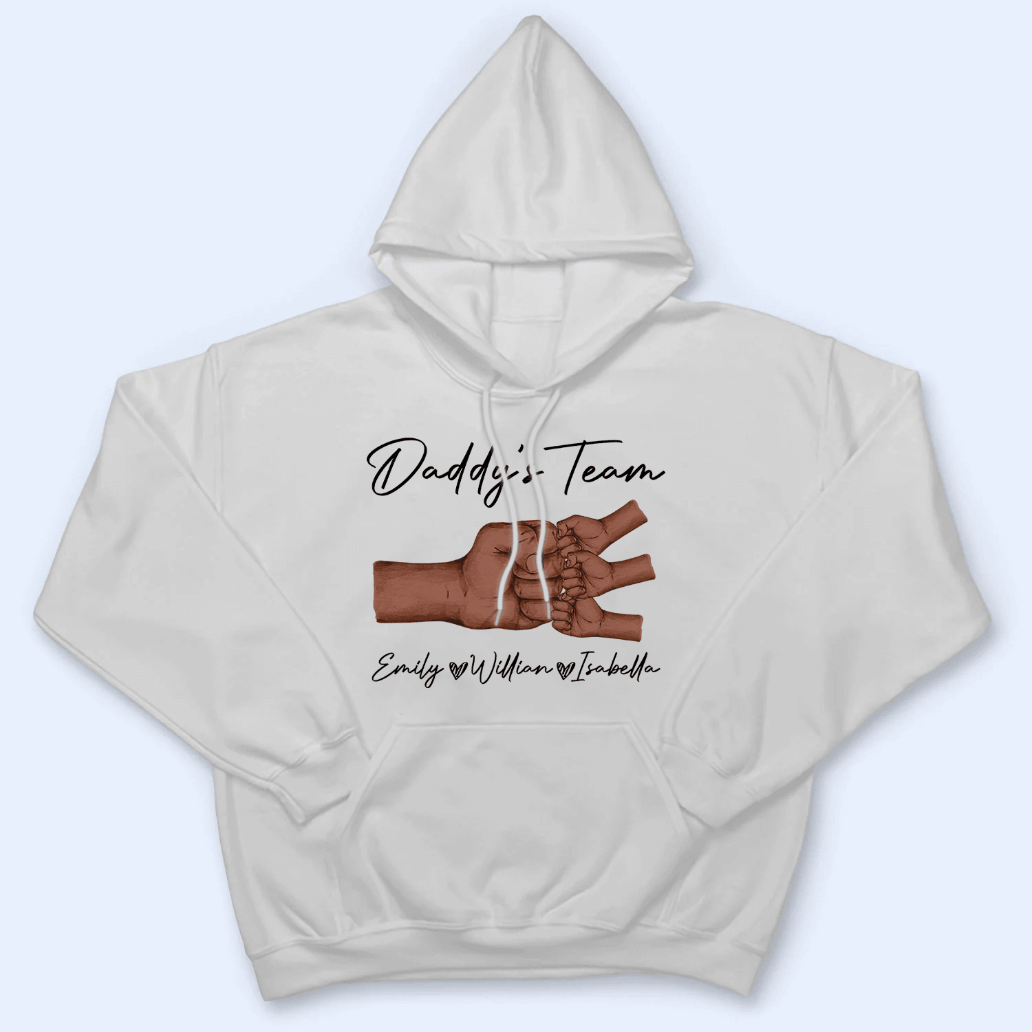 Black Daddy & Kids, Together We're A Team - Personalized Custom T Shirt - Father's Day Gift for Black Dad, Grandpa, Daddy, Dada, African American, Black History Month, Juneteenth - Suzitee Store