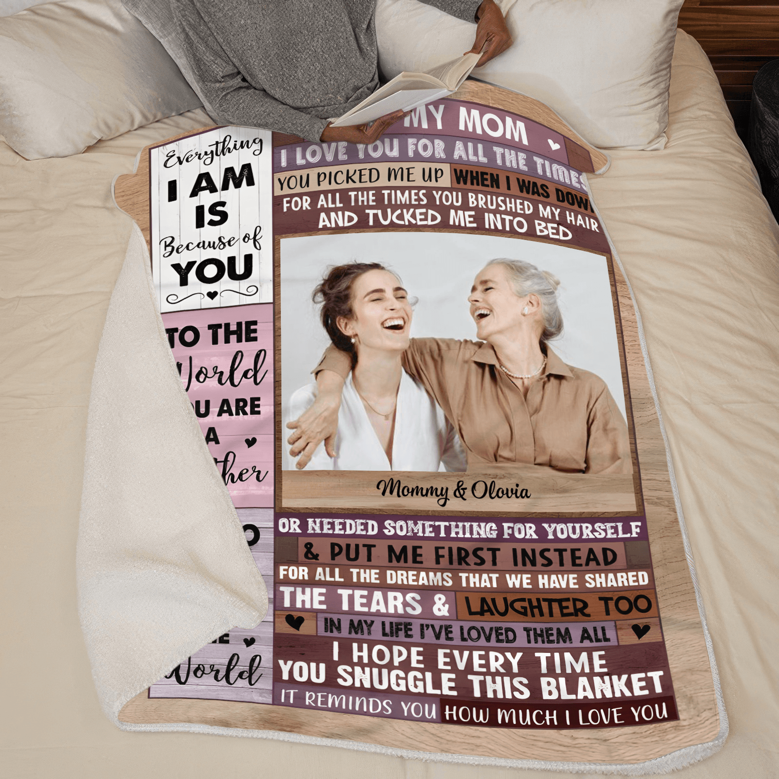 Custom Photo We Love You, Mom | Birthday, Loving, Funny Gift for Grandma/Nana/Mimi, Mom, Wife, Grandparent | Blanket - Suzitee Store