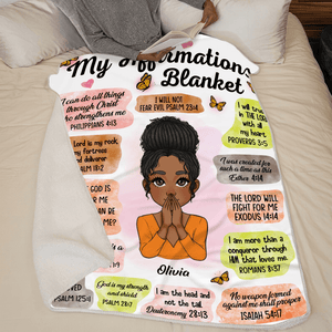 My Affirmations Blanket - Personalized Custom Blanket - Gifts for Women, Mental Health Gifts, Inspirational Gifts, Positive Thinking Daily Affirmation - Suzitee Store