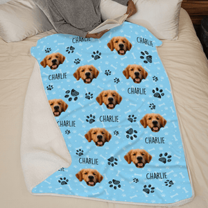 Custom Photo Colorful Upload Pet Image | Personalized Gift for Dog/Cat Lovers, Pet Lovers, Dog Mom, Cat Mom, Dog Dad, Cat Dad | Blanket