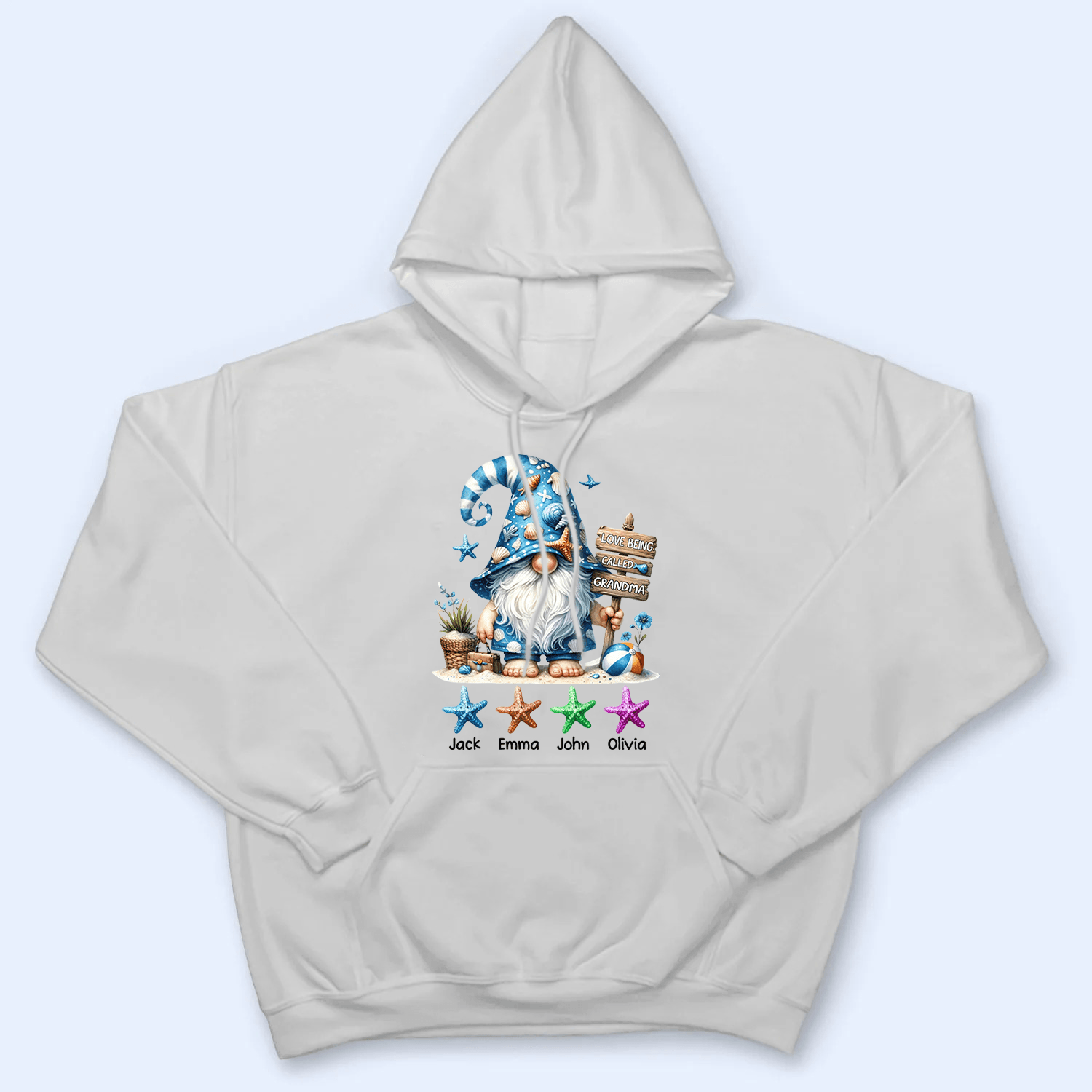 Starfish Gnome Summer Grandma - Personalized Custom T Shirt - Summer Gift for Grandma/Nana/Mimi, Mom, Wife, Grandparent - Suzitee Store