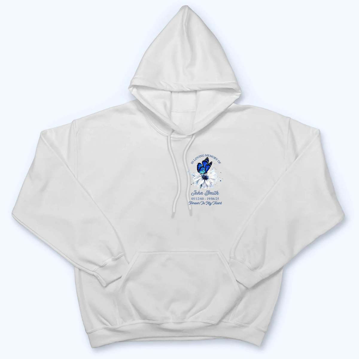 Memorial Butterfly Forever In My Heart - Personalized Custom Shirt - Memorial Sympathy Gifts For Loss Of Mom, Dad