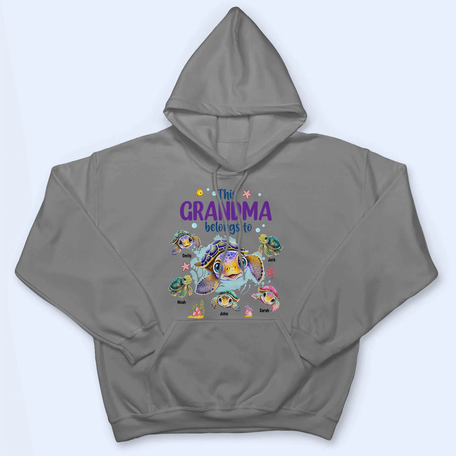 This Grandma Belongs To Summer Turtles - Personalized Custom T Shirt - Gift for Grandma/Nana/Mimi, Mom, Wife, Grandparent 6