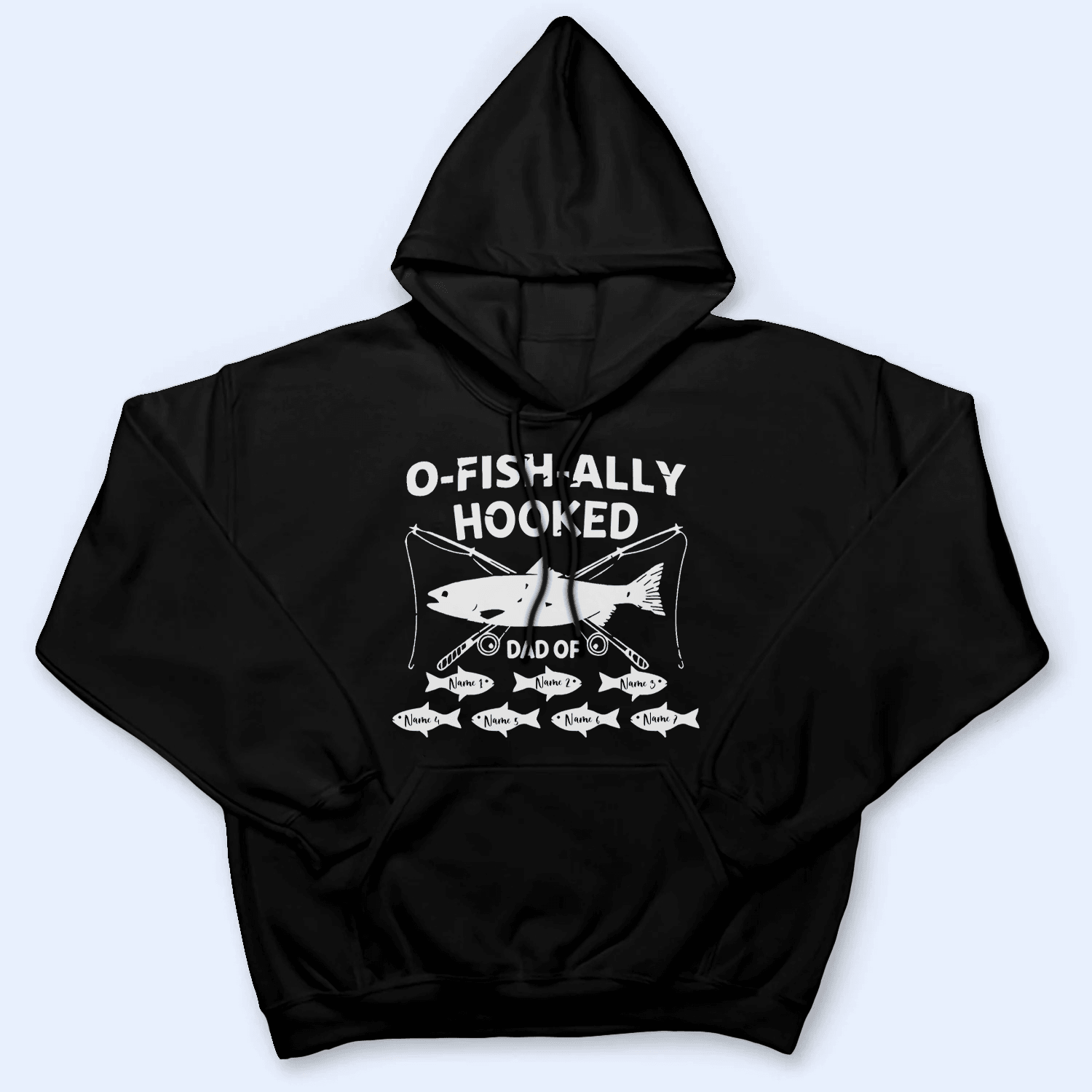 O-Fish-Ally Hooked Fishing Pun - Funny Fathers Day Personalized Custom T Shirt - Birthday, Loving, Funny Gift for Grandfather/Dad/Father, Husband, Grandparent - Suzitee Store
